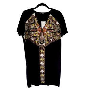 Zara V-Neck Rubberized Print Dress